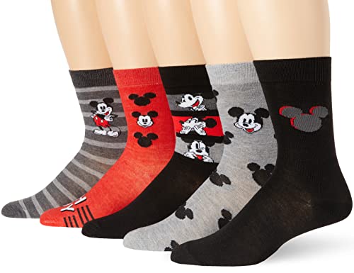 Disney Men's Mickey Mouse 5 Pack Crew Socks