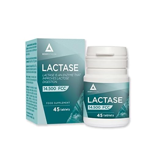 Bodyathlon– Pastillas de lactasa Alta Dosis 14.500 FCC– Para Intolerancia a la lactosa- Mejora la digestión de la lactosa +leche +queso- Enzima Lactasa 145mg- Vegano- 45 compr.