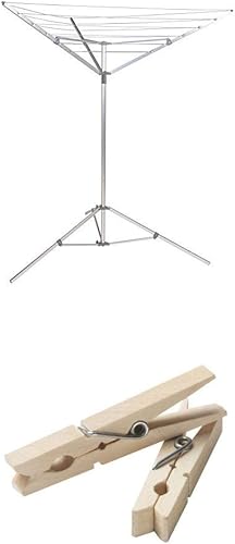 Miniatura 4 de Household Essentials 17125-1 Estante de secado de paraguas portátil  Aluminio  18 líneas con tendedero de 64 pies