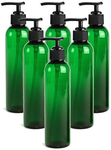 Grand Parfums 8 Oz GREEN Plastic Bottles with Black Lotion P