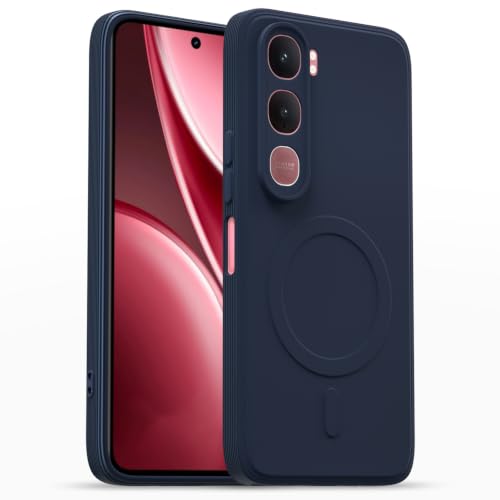 Image of Pikkme Back Cover for Vivo Y31 5G Soft Matte Silicone Mag-Safe Design (Mag-Safe Not Support) Camera Protection | Slim Fit Bumper Cover (Blue)