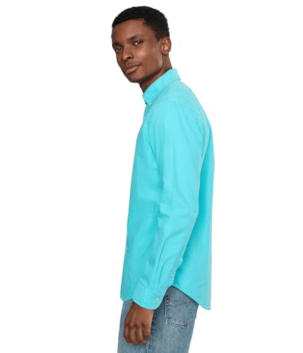 Image of POLO RALPH LAUREN, Men's, Classic Fit Garment-Dyed Oxford Shirt, Perfect Turquoise, Small