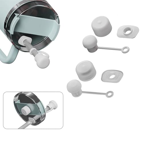 Image of Silicone Spill Stopper Kit for 30 Oz and 40 Oz Tumblers, 2 Sets | Includes 2 Straw Covers, 2 Round Stoppers And 2 Square Lid Plugs For Compatible 2.0 Lids; Check Lid Design Before Purchase