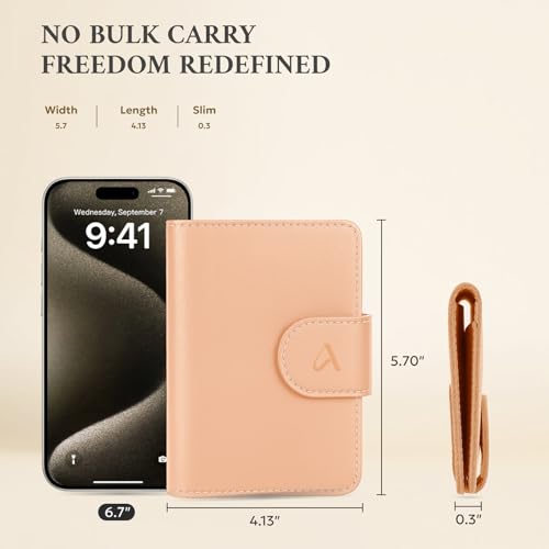 Image of ALLIVE Genuine Leather Passport Holder, Rfid Passport Holder for Travel with AirTag Hidden, Passport Cover Wallet Travel Must Haves Airport Essentials, Passport Cover Travel Gifts (Beige)