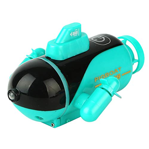 IKASEFU Mini RC Submarine Toy Remote Control Boat with Light, Electric RC Submarine with Waterproof Durable USB Charging Battery Wireless Electric Toy Glowing Remote Control Submarine-Green