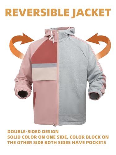 Women's Reversible Waterproof Jacket Lightweight Outdoor Windbreaker Hood Pockets Travel Trekking Camping4