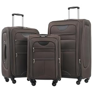 Expandable Softside Luggage Sets 3 Piece, Upright Spinner Suitcase Sets, Lightweight Durable Travel Softshell Set TSA Lock, 20in/24in/28in, Brown