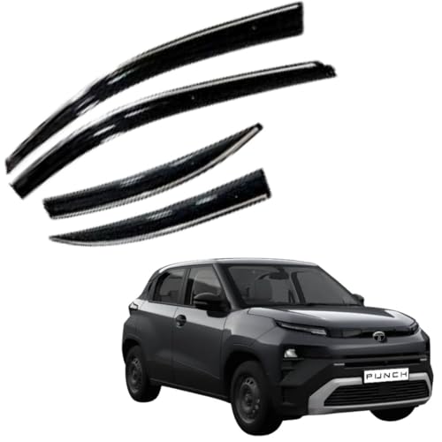 Image of CAR SAAZ Chrome Line Door Visor for Punch (2026-Present) (Set of 4Pcs) | Rain Guard | Wind Deflector