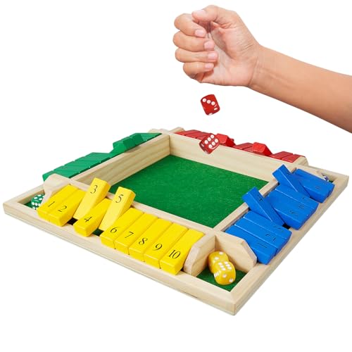Shut The Box juego de dados clásico madera 12 pulgadas miniatura 4