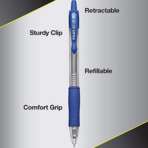 Bolígrafos gel Pilot G2 punta extra fina azul pack 12 miniatura 2