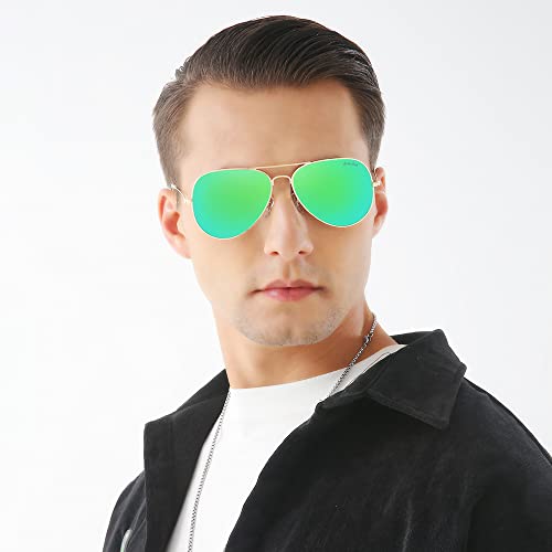 Image of grey jack Polarized Aviator Sunglasses lightweight Stylish Glasses for Men Women UV Protection S110102