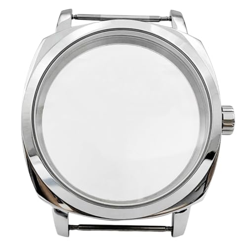 1�� 42mm �V���o�[�E�H�b�`�P�[�X �\���b�h�X�e�����X�X�`�[���K���X ETA 6497 6498 ST3600 �E�H�b�`���[�u�����g�p