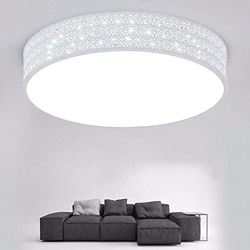 Plafonnier LED circulaire 96W noir en fer moderne de 60cm pour salon avec télécommande GZZ