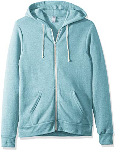 Alternative Men's Rocky Fleece Zip Hoodie, Eco Aqua, XL