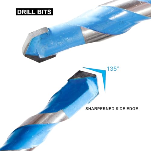 NUTTDOO Concrete Drill Bit Set,5 Packs Masonry Drill Bit Set, Tile Tip Drill Bits Set for Ceramic Tile, Concrete, Brick Wall,Cement,Wood,Size(4/5/6/8/10mm) 3 NUTTDOO Concrete Drill Bit Set,5 Packs Masonry Drill Bit Set, Tile Tip Drill Bits Set for Ceramic Tile, Concrete, Brick Wall,Cement,Wood,Size(4/5/6/8/10mm) - Image 3