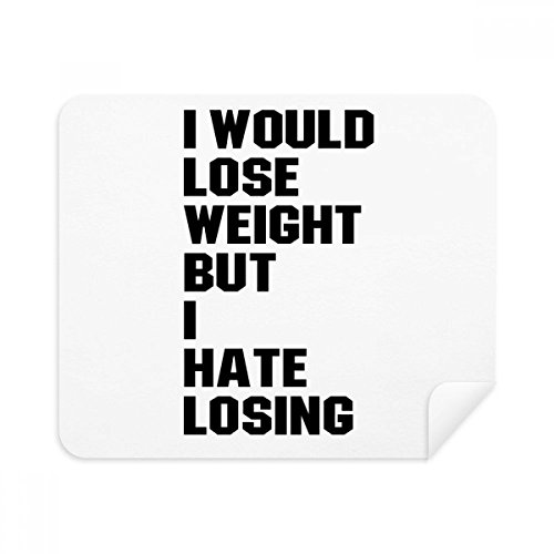 Black English Lose Weight Slogan Cleaning Cloth Screen Cleaner 2pcs Suede Fabric