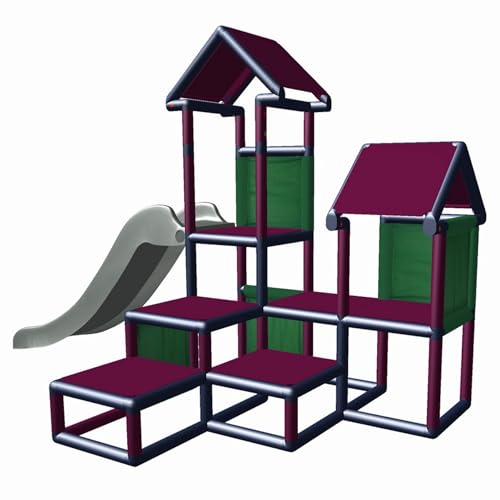 move and stic Spielturm Kletterturm Gesa mit Rutsche für Kleinkinder mit Kriechtunnel Mas (Magenta titangrau) move and stic Spielturm Kletterturm Gesa mit Rutsche für Kleinkinder mit Kriechtunnel Mas (Magenta titangrau)