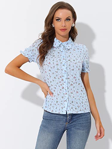 Allegra K Women's Peter Pan Collar Shirt Cotton Vintage Button Down Shirt by Allegra K - Used condition - Image 6