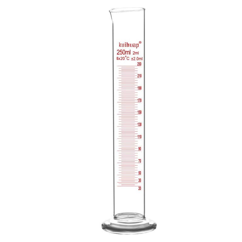 Probeta de Laboratorio para Ciencias, Cilindro medidor Graduado de Vidrio de borosilicato 3.3 Transparente 5-2000 ml(25 ml)