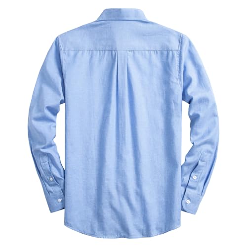 Mens Oxford Shirts Long Sleeve Slim Fit Lightweight Casual Button Down Shirts with Pocket2