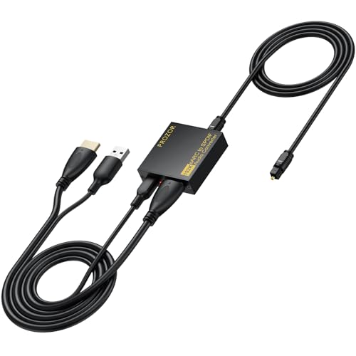 PROZOR eARC Audio Extractor HDMI eARC/ARC zu Optischer Audio-Konverter für Soundbars, HDTV, kabellose Kopfhörer, Heimkinosysteme, unterstützt 192KHz/24bit, PCM, Dolby, DTS 5.1...