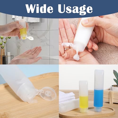 6pcs Travel Bottles,30ml & 50ml Clear Plastic Empty Squeeze Bottle,Transparent Refillable Cosmetic Containers Travel Size Bottles,Leak Proof Small Squeeze Bottles for Toiletries,Makeup,Shampoo - Image 6