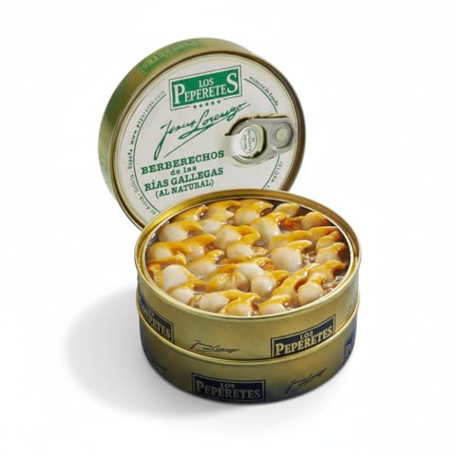 PEPERETES Lata de Berberechos al Natural de las Rías Gallegas 60-70 Piezas 120 Gr | Conservas Artesanal Gourmet del Atlántico | Producto Premium de Galicia | Ideal Apertivos y Tapas