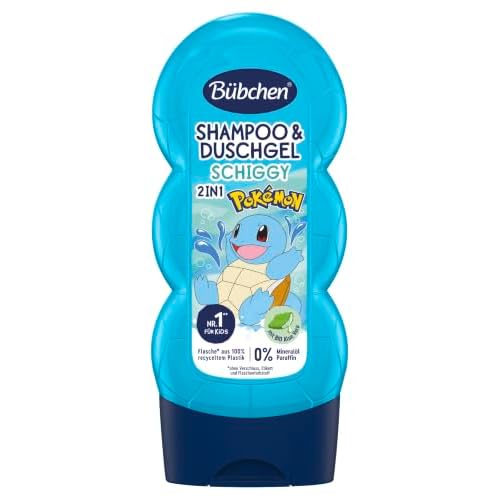 Bübchen Shampoo & Duschgel für Kinder, Pokémon Schiggy Edition, 230 ml