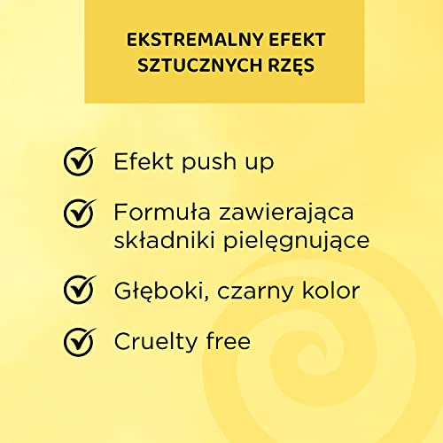 Eveline Cosmetics Extension Volume Push Up Mascara Thickening and Curls 10ml - Black - Image 6