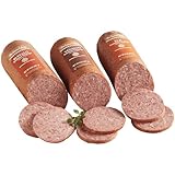 The Swiss Colony Wild Game Sausages – Elk, Buffalo, and Venison Meat with Pork and Beef Blend, Hardwood Smoked Summer Sausage Gift Basket for Adults and Men, Charcuterie Food Item, 1 lb. 8 oz.