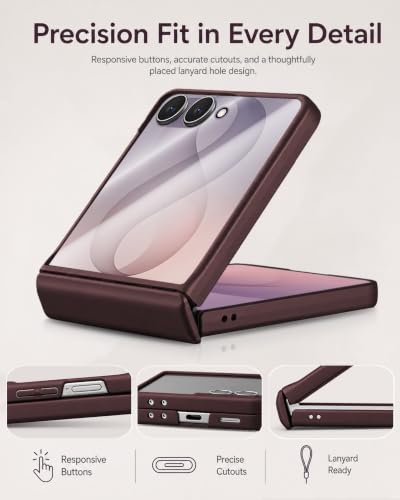 Image of STORMTAL for Samsung Galaxy Z Flip 8 Case, Hinge Protection, Built-in Screen Protector, Wireless Charging, Shockproof, Slim Rugged Phone Protective Case for Galaxy Z Flip 8 Wine