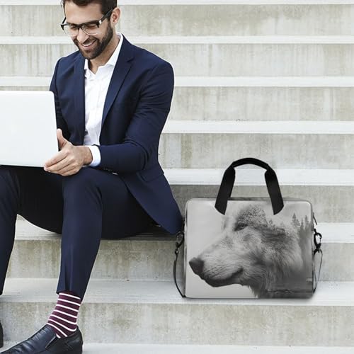 Bolsa maletín para laptop con estampado y múltiples bolsillos miniatura 3