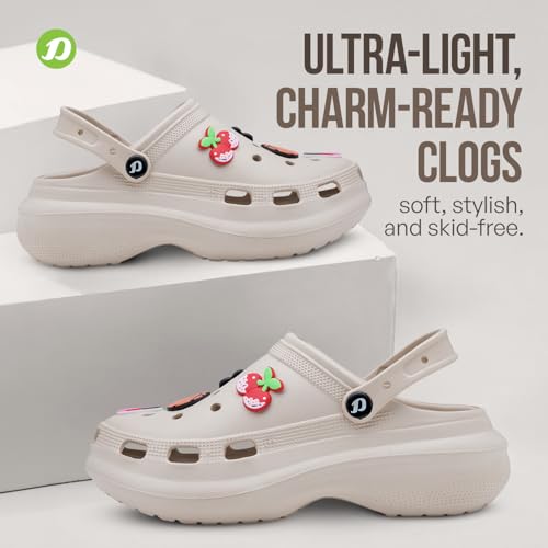 Image of DOCTOR EXTRA SOFT Women's Premium Extra Comfortable Clogs /Sandals with Cute Charms & Adjustable Back Strap for Adult| Lightweight Stylish & Anti-Skid| Waterproof Everyday Use Mules Girls /Ladies D-538