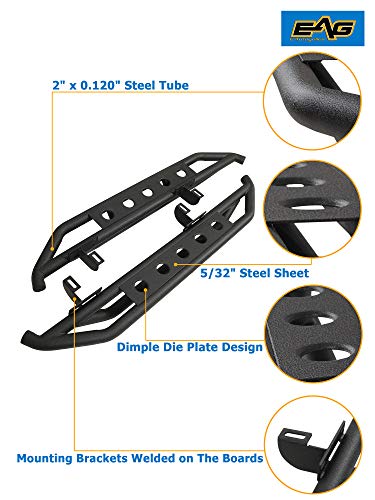 Barras laterales negras EAG para Wrangler JK 07-18 miniatura 5