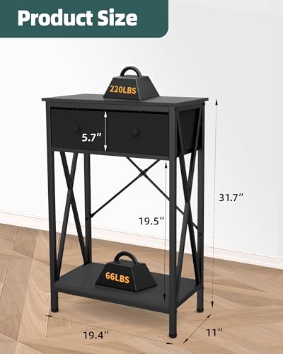 Image of Fish Tank Stand for 5-10 Gallon Fish Tank: Aquarium Stand with Power Outlet - Metal 10 Gallon Tank Stand with Cabinet Drawer Storage for Turtle Tank, Reptile Terrarium (Black, 220LBS Capacity)