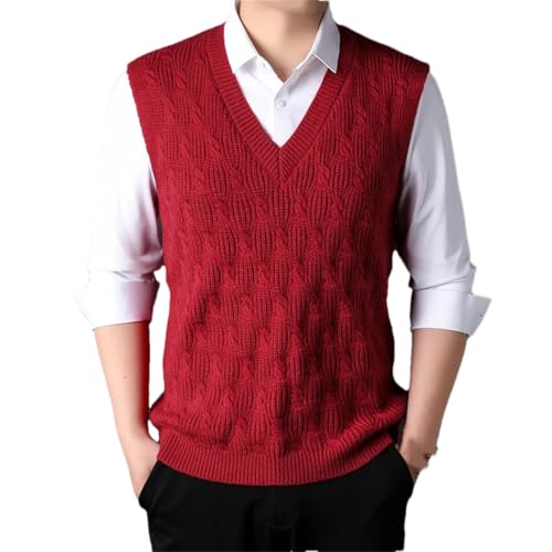 Men's Argyle Sweater Vest Knit V-Neck Pullover Sleeveless Winter Slim Fit Casual Knitted Sweater