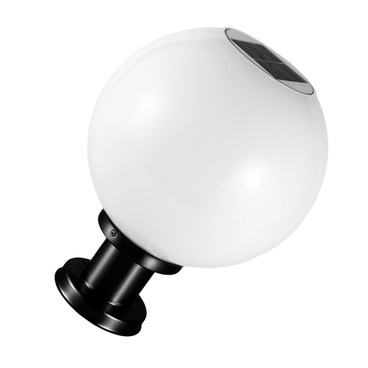 Lampioncino da Giardino Solare a Globo, Luce LED per Esterno con Sensore Automatico, Base in Acciaio Inox, per Cortile e Recinzione