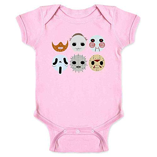 Scary Movie Horror Masks Infant Bodysuit for Halloween Fun Pink 6M