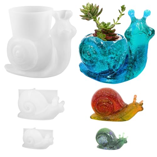 3 Pcs Snail Resin Moulds