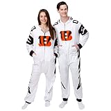 Cincinnati Bengals NFL White Stripe One Piece Pajamas - L