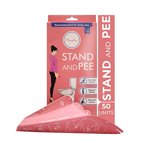 PINDIA Stand and Pee Portable Female Urination Device | Recyclable Disposable Urinal Funnel | Travel, Camping, Hiking and Outdoor Activities |Compact Stand and Pee Funnel for Women, Girls( 50 Funnels)