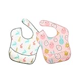 Jarafom Super Light Weight Starter Baby Bib Waterproof Washable Animals Cute Feeding Bibs Stain Oil...