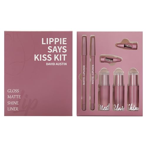 Conjunto De Delineadores De Labios, Mancha De Lápiz Labial Mate, Maquillaje De Labios Impermeable, Desgaste De Larga Duración Y Aplicación Altamente Pigmentada, 2.3x7.9cm, Para Mujeres Niñas