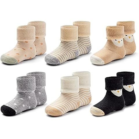 Zestonie Baby Non Slip Warm Socks Baby Boys Thick Winter Socks with Grips for Baby Girls Non Skid Socks 6 Pack 12-24 Months Cover