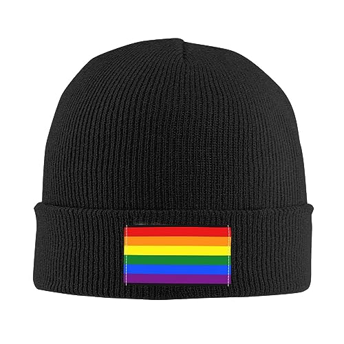 501 Beanie Mütze Traditionelle Regenbogen-Pride-Flagge LGBTQ Wintermütze Unisex Cuffed Hats Warm Beanie Hat Für Laufen Wandern Radfahren
