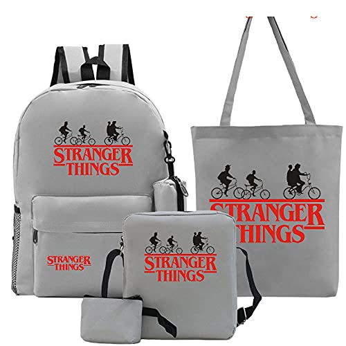 2021 Mochila Stranger Things, Mochila multifunción de Lona de Viaje con Carga USB para Estudiantes...