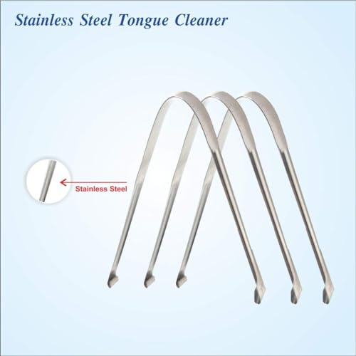 Image of steel Tongue Cleaners flat design for adult pack of (3)