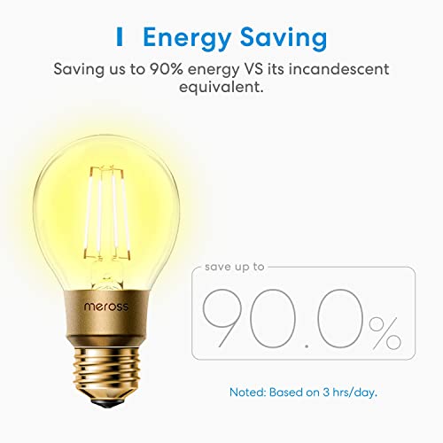 Smart Vintage gloeilamp Meross WLAN gloeilamp dimbare LED-lamp, Smart Edison retrolamp warm wit, compatibel met Alexa… - Afbeelding 7