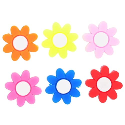 Mikikit 6Pcs Flower Shaped Tennis Racket Dampeners Shock Absorbers for Vibration Reduction Minimize Racket Vibration for Tennis Players Mixed Color