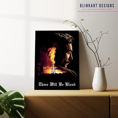 Image of BLINKART There Will Be Blood (2007) Movie Poster Frame 12x18 Inch | Premium 300 GSM Paper Wall Print | Mid Century Vintage Film Artwork for Home, Bedroom, Living Room, Office | Framed Photo Decor